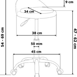 Alternative view of Taboret kosmetyczny fryzjerski LOMO biały