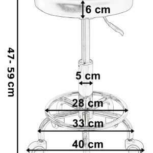 Alternative view of Taboret fryzjerski kosmetyczny MONZA biały