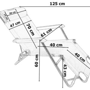 Alternative view of Fotel Leżak LEON niebieski