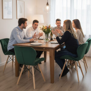 Alternative view of Krzesło tapicerowane MURET VELVET aksamitny ciemnozielony