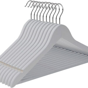 Wieszak do szafy RONDO komplet 10 szt szary drewno