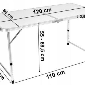 Alternative view of Stolik turystyczny TRIP kempingowy składany 120x60 cm biały