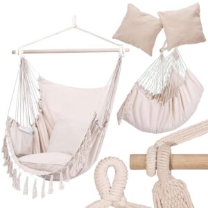 Alternative view of Hamak brazylijski krzesło wiszące BAHIO beżowe