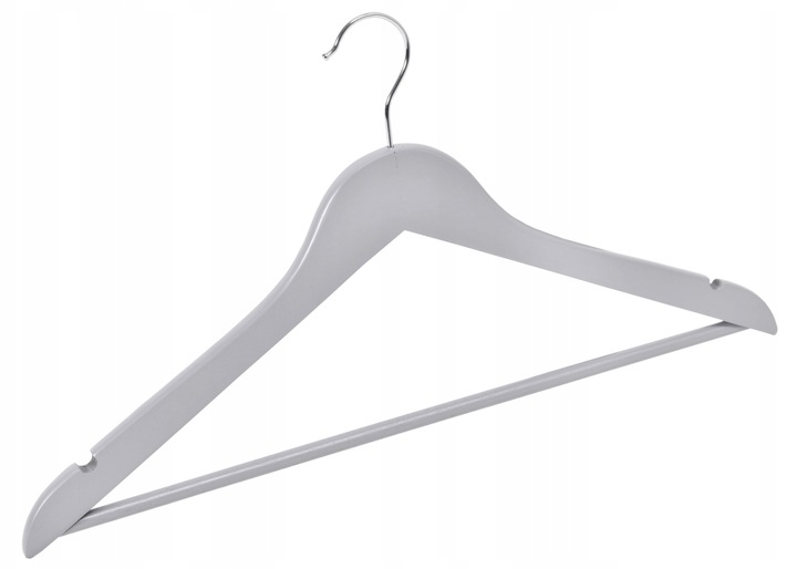 Wieszak do szafy RONDO komplet 100 szt szary drewno - obrazek 3