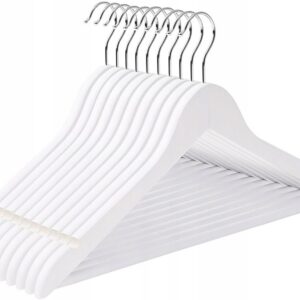 Wieszak do szafy RONDO komplet 30 szt biały drewno