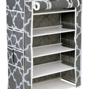 Alternative view of Szafka tekstylna na buty Mona Maroko szaro-biała