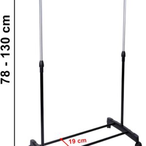 Alternative view of Wieszak garderobiany na kółkach VERA regulowany - pojedynczy