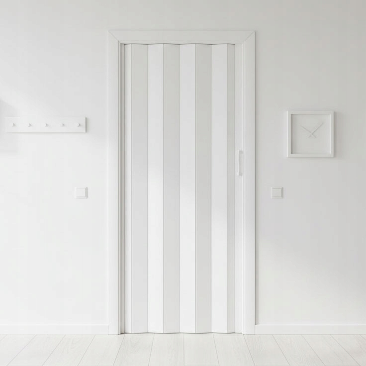 Drzwi harmonijkowe 001P BIAŁY MAT - 80 cm - obrazek 2