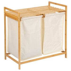 Alternative view of Kosz na pranie lub zabawki bambusowy HANOI 2 przegrody