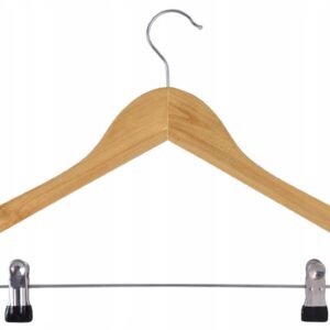 Alternative view of Drewniany wieszak z klipsami Henryk 5 sztuk