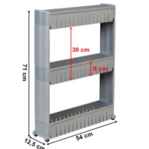 Alternative view of Półka kuchenna łazienkowa szara 3 poziomy Leira