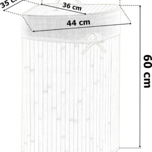 Alternative view of Kosz narożny na pranie bambusowy z pokrywą czarny
