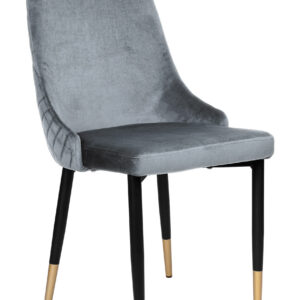 Krzesło welurowe tapicerowane Vermont Velvet grafitowe