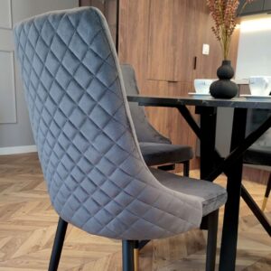 Alternative view of Krzesło welurowe tapicerowane Vermont Velvet grafitowe