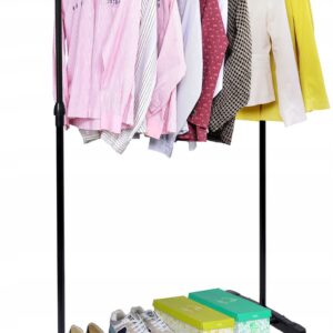 Wieszak stojący pojedynczy na kółkach Bes czarny