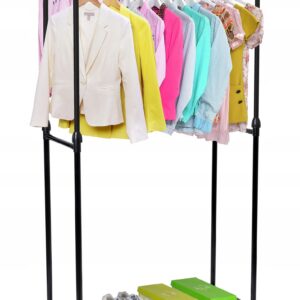 Mobilny wieszak podwójny na kółkach Ama czarny