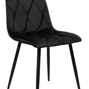 Krzesło welurowe tapicerowane Madison Velvet czarne