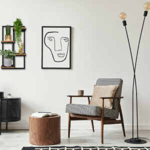 Alternative view of Kwietnik wiszący czarny Hagart Rustic postarzany dąb