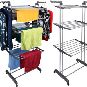 Suszarka rozkładana na kółkach Sonora szara