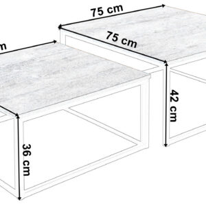 Alternative view of Stoliki kawowe loft Velen Rustic postarzany dąb