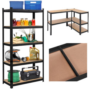 Alternative view of Regał magazynowy 5 poziomów czarny 875 kg 180 x 90 x 40 cm