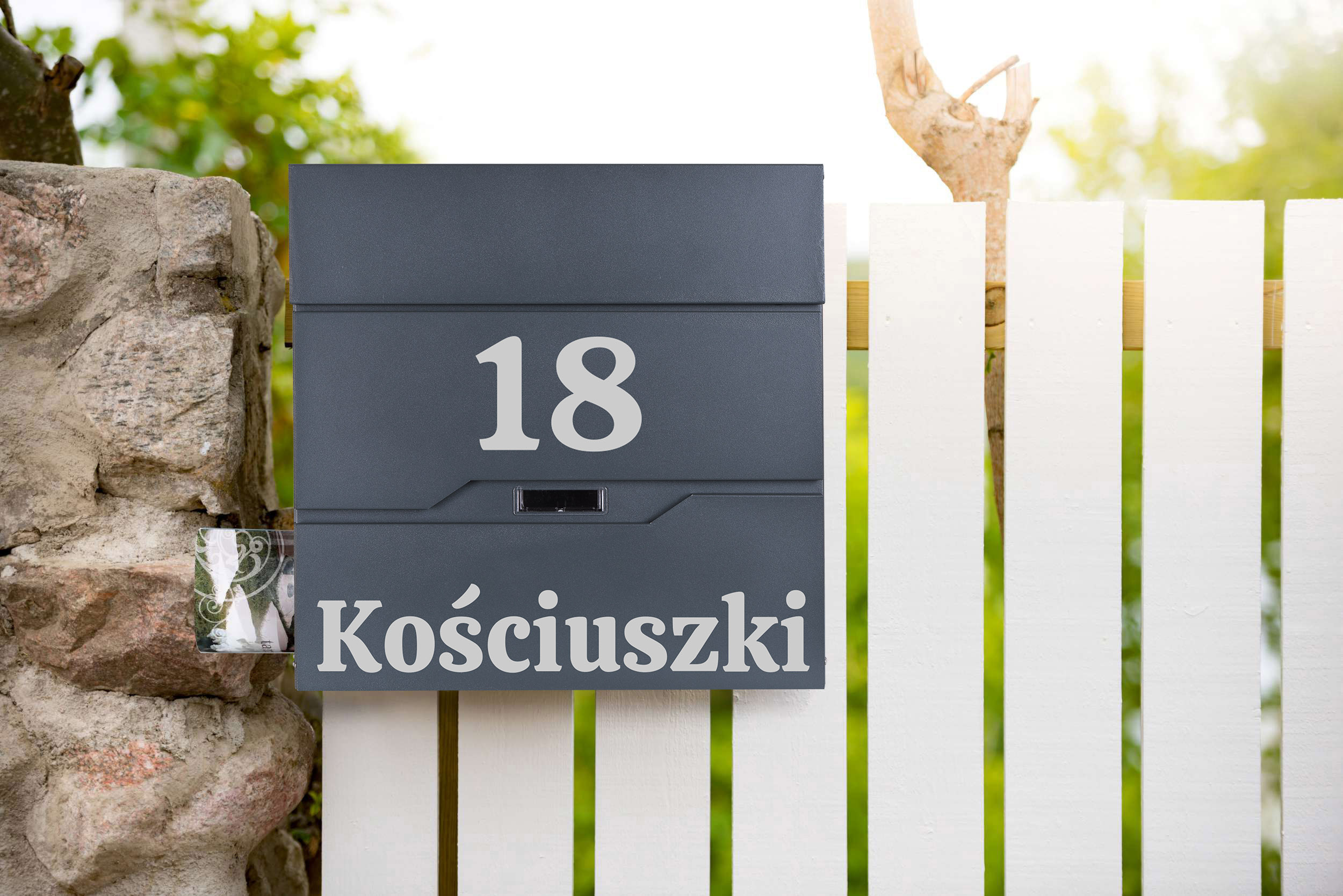 Skrzynka pocztowa na listy Vidar antracyt z napisami - obrazek 8
