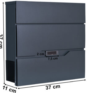 Alternative view of Skrzynka pocztowa na listy Vidar antracyt z napisami