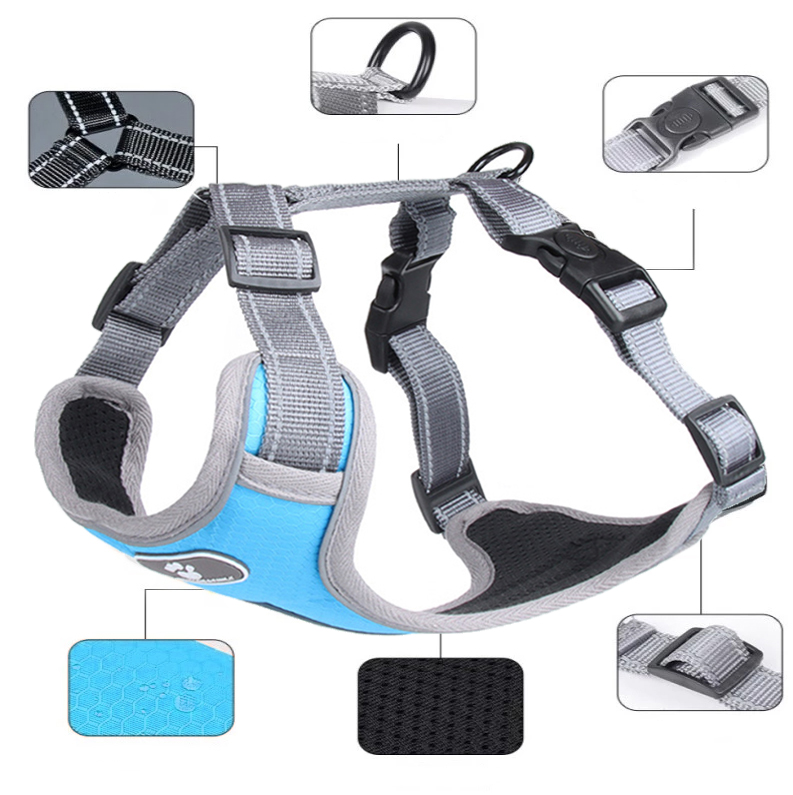 Szelki treningowe spacerowe dla psa ASTRO błękitne rozmiar M - obrazek 9