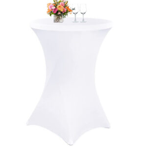 Pokrowiec na stolik koktajlowy BIAŁY 80 cm