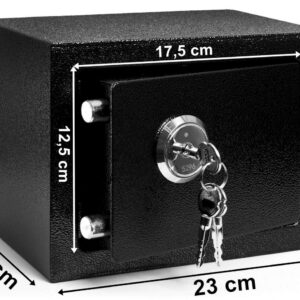 Alternative view of Metalowy sejf zamykany na klucz Sicuro czarny
