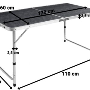 Alternative view of Zestaw turystyczny TRAMP kempingowy składany 120x60 cm black wood