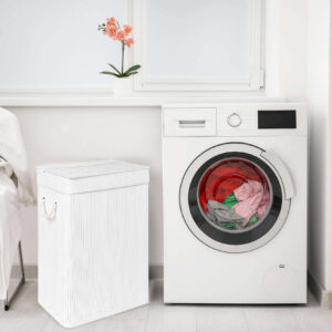 Alternative view of Kosz na pranie bambusowy z pokrywą SOREN 80L biały