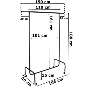 Alternative view of Wieszak mobilny na kółkach HARUN czarny