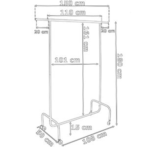 Alternative view of Wieszak mobilny na kółkach HARUN chromowany