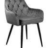 Krzesło welurowe ATLANTA VELVET grafitowe