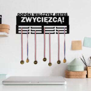 Alternative view of Wieszak na medale DOPÓKI WALCZYSZ JESTEŚ ZWYCIĘZCĄ!