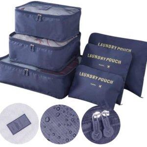 Zestaw 6 organizerów podróżnych GAVIN granatowy