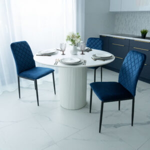 Alternative view of Krzesło welurowe tapicerowane MAVERIK Velvet granatowe