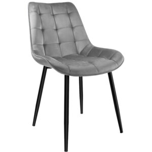 Krzesło welurowe NORMAN Velvet grafitowe
