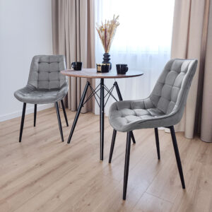 Alternative view of Krzesło welurowe NORMAN Velvet grafitowe