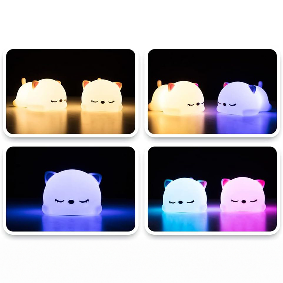 Silikonowa lampka nocna Misiek led rgb - obrazek 4