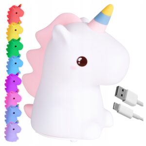 Silikonowa lampka nocna Jednorożec led rgb