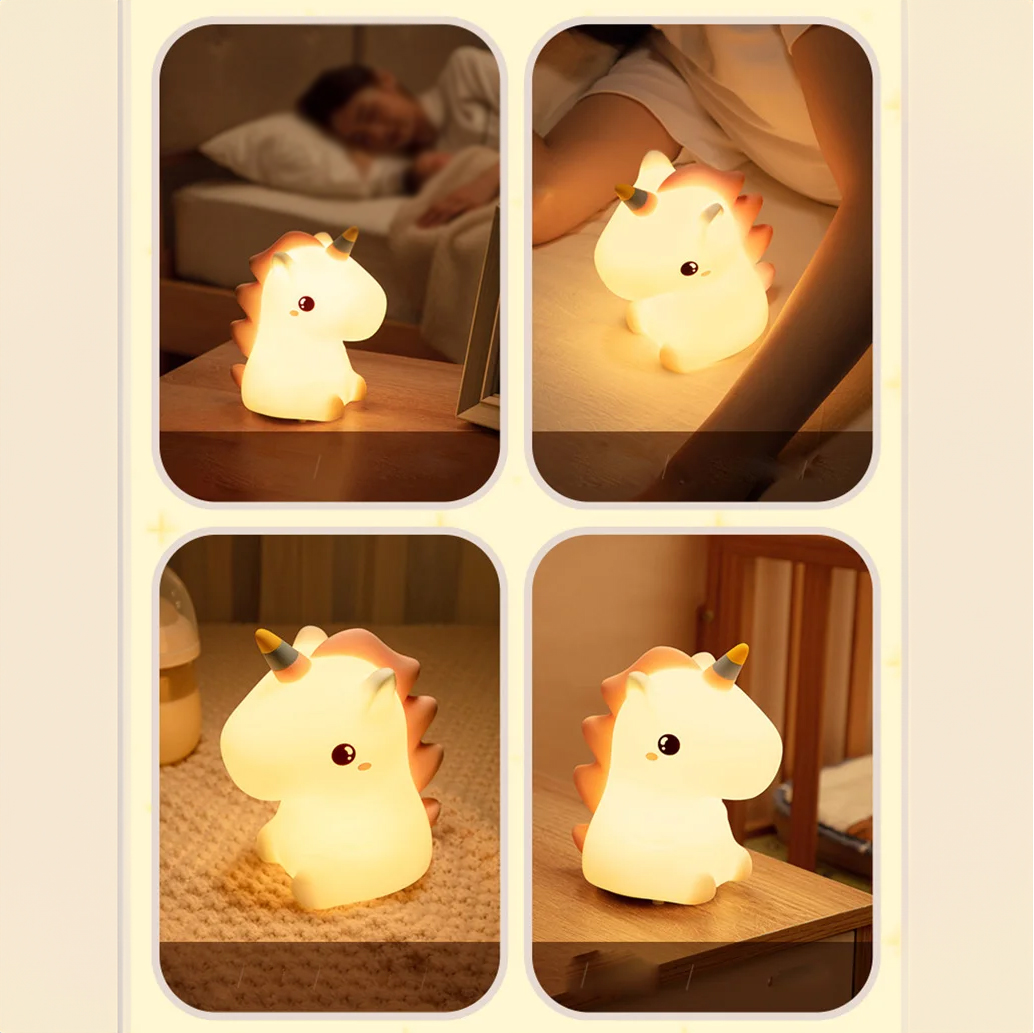 Silikonowa lampka nocna Jednorożec led rgb - obrazek 4