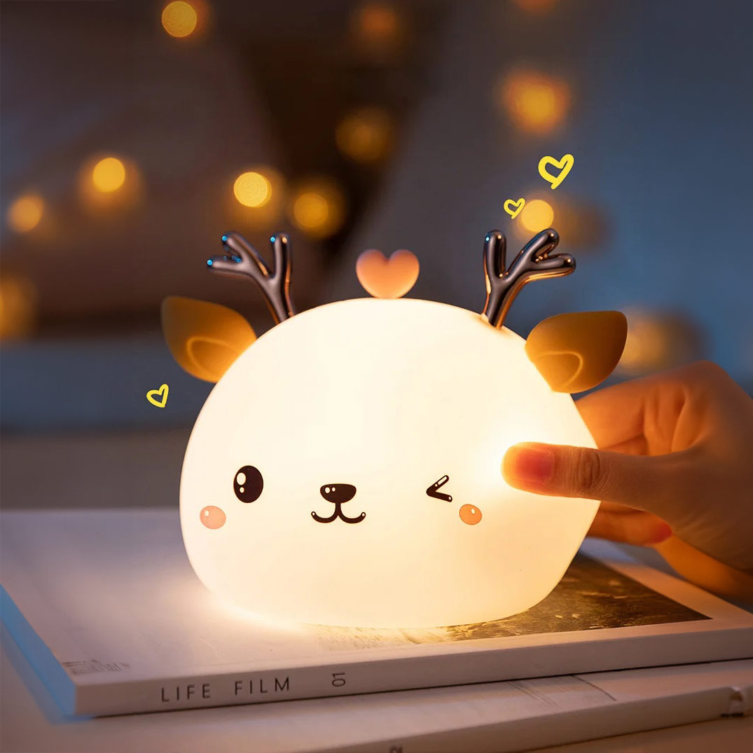 Silikonowa lampka nocna Jelonek led rgb - obrazek 5