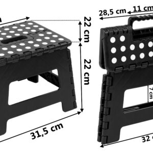 Alternative view of Stołek składany antypoślizgowy AMIGO CZARNY rozmiar M