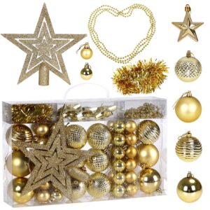 Alternative view of Zestaw bombek choinkowych ESTRELLA ZŁOTY 66 sztuk