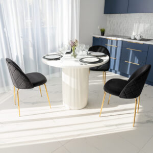 Alternative view of Krzesło welurowe Fargo Gold Velvet czarne