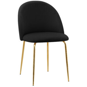 Krzesło welurowe Fargo Gold Velvet czarne