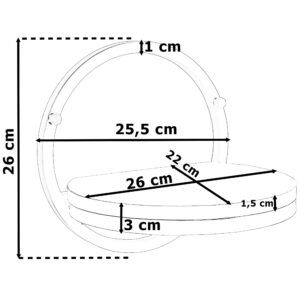 Alternative view of Kwietnik metalowy ścienny czarny Ebro Rustic loft