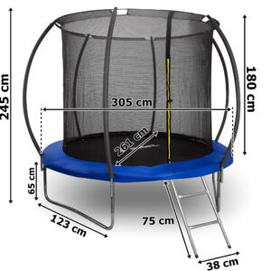Alternative view of Trampolina z siatką i drabinką HENZEN 305 cm niebieska FT10